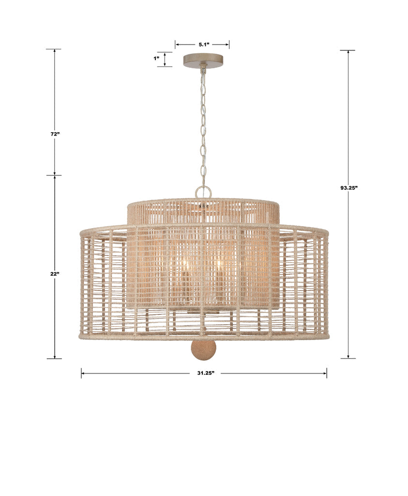 Crystorama Crystorama Jayna 8 Light Burnished Silver Chandelier