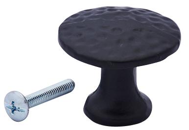 1 3/8 Inch Solid Iron Flat Hammered Rustic Cabinet & Furniture Knob COPPER MOUNTAIN HARDWARE