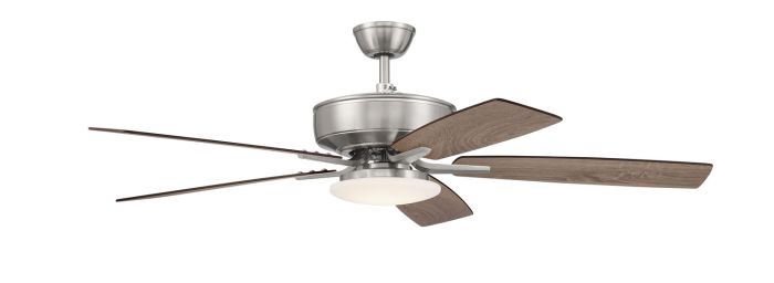 ##Antique Hardware## 52" Pro Plus 112 in Brushed Polished Nickel w/ Driftwood/Grey Walnut Blades