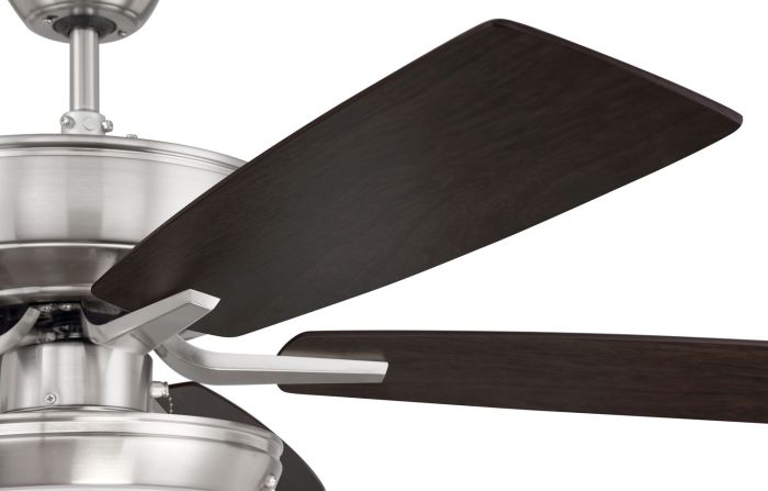 ##Antique Hardware## 52" Pro Plus 119 in Brushed Polished Nickel w/ Driftwood/Grey Walnut Blades