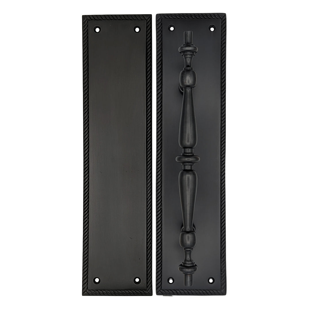 11 1/2 Inch Georgian Roped Style Door Pull and Push Plate (Several Finishes Available)