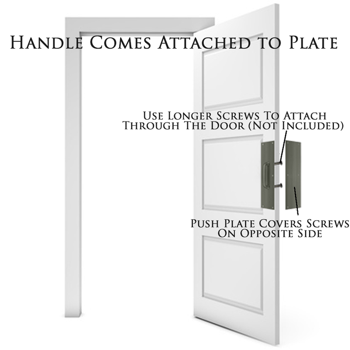 10 1/2 Inch Art Deco Style Door Pull and Push Plate (Several Finishes Available)