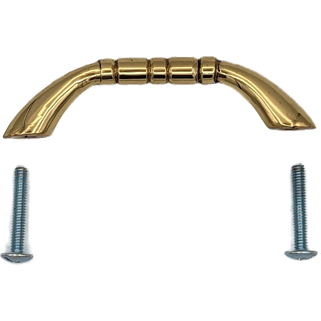 3 1/2 Inch Overall (3 Inch c-c) Solid Brass Traditional Pull COPPER MOUNTAIN HARDWARE