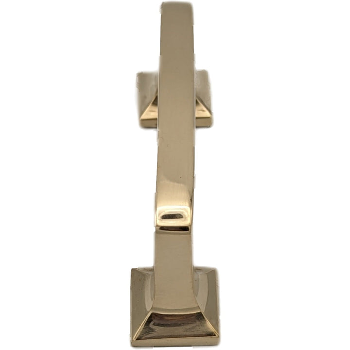 4 1/4 Inch Overall (3 1/4 Inch c-c) Solid Brass Square Traditional Pull