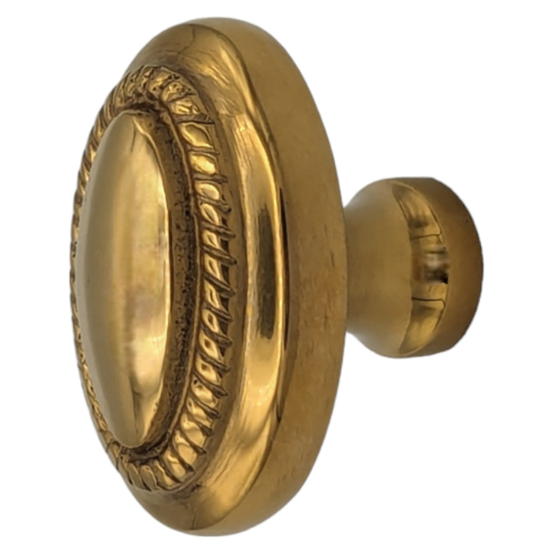 COPPER MOUNTAIN HARDWARE Solid Brass Georgian Roped Egg Shaped Cabinet & Furniture Knob