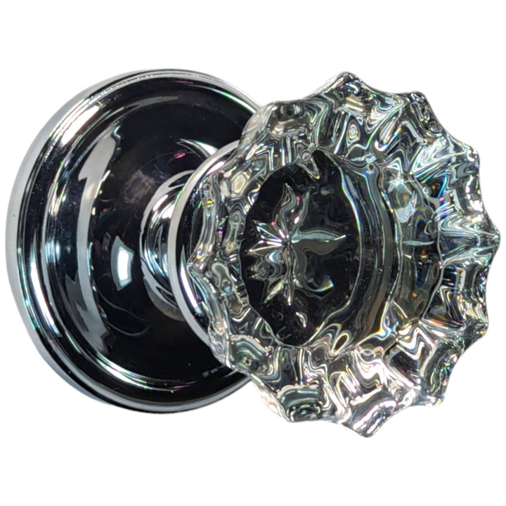 COPPER MOUNTAIN HARDWARE Regency Fluted Glass Door Knob with Victorian Rosette 