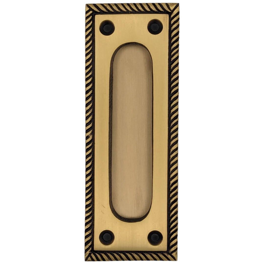 Georgian Rope Rectangular Pocket Door Pull (Several Finishes Available) COPPER MOUNTAIN HARDWARE