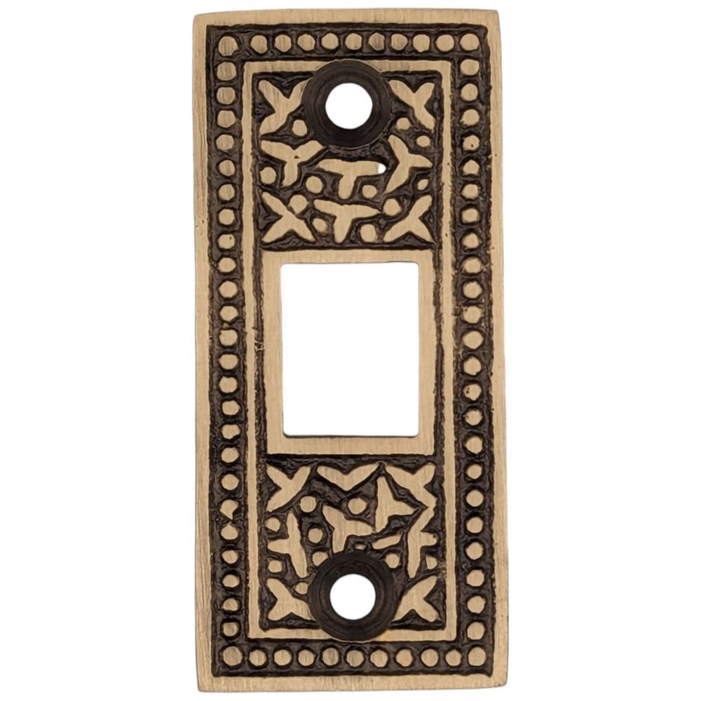 2 1/4 Inch Solid Brass Rice Pattern Pocket Door Strike Plate COPPER MOUNTAIN HARDWARE