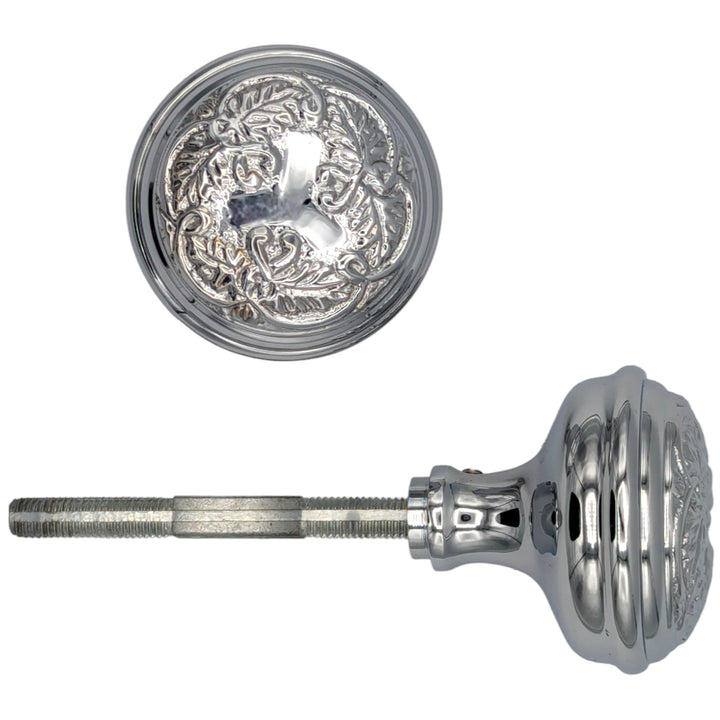 Floral Leaf Solid Brass Spare Door Knob Set (Several Finishes Available) COPPER MOUNTAIN HARDWARE