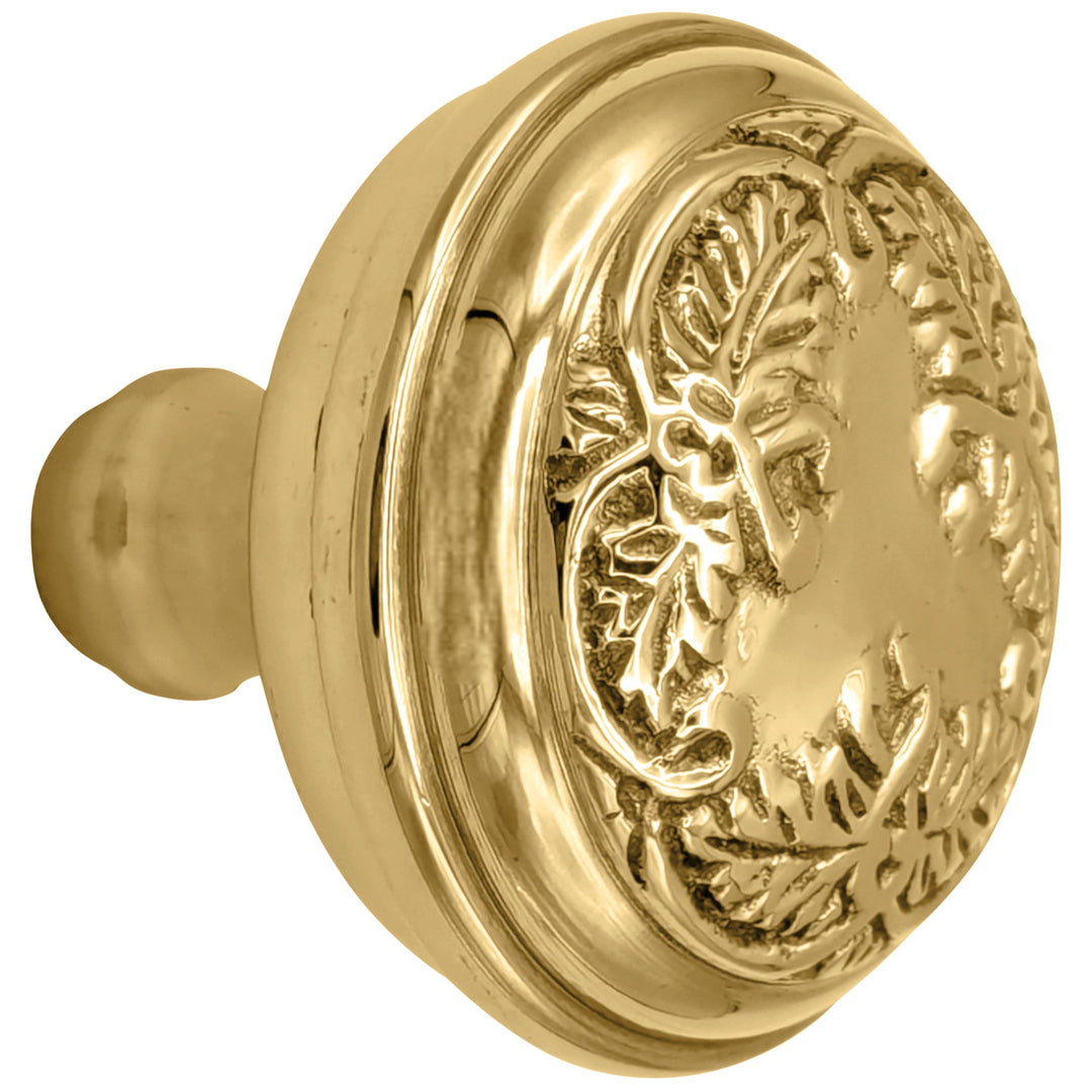Floral Leaf Solid Brass Spare Door Knob Set (Several Finishes Available) COPPER MOUNTAIN HARDWARE