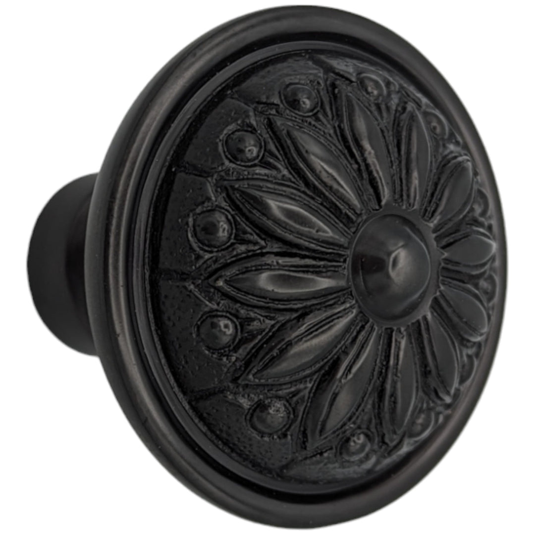 Floral Imprint Solid Brass Spare Door Knob Set (Several Finishes Available) COPPER MOUNTAIN HARDWARE