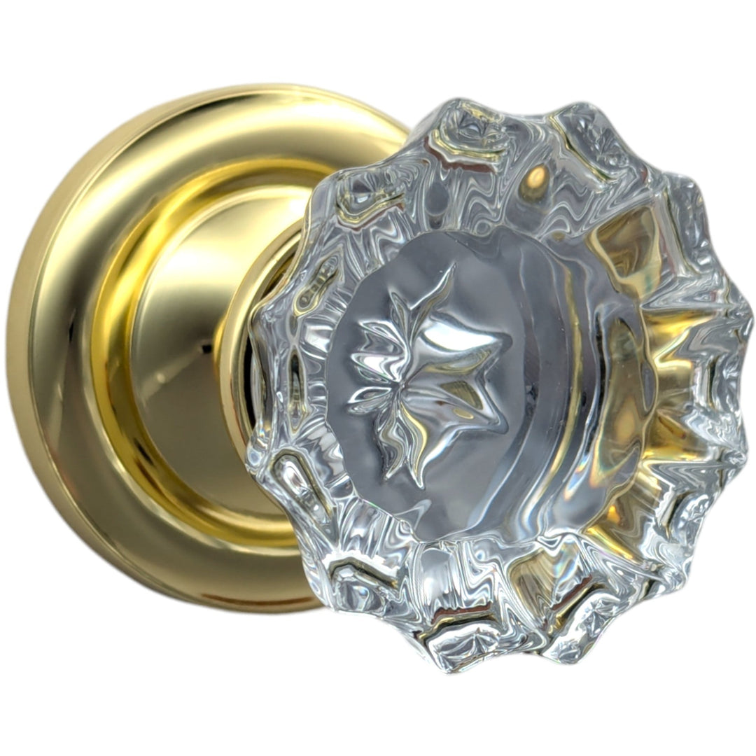 ##Antique Hardware## Magnifique™Classic Door Set with Crystal Fluted Knobs (Several Finishes Available)