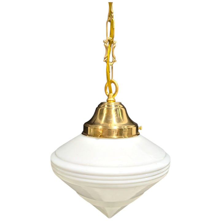 27 3/4 Inch Art Deco Style Glass Chain Pendant