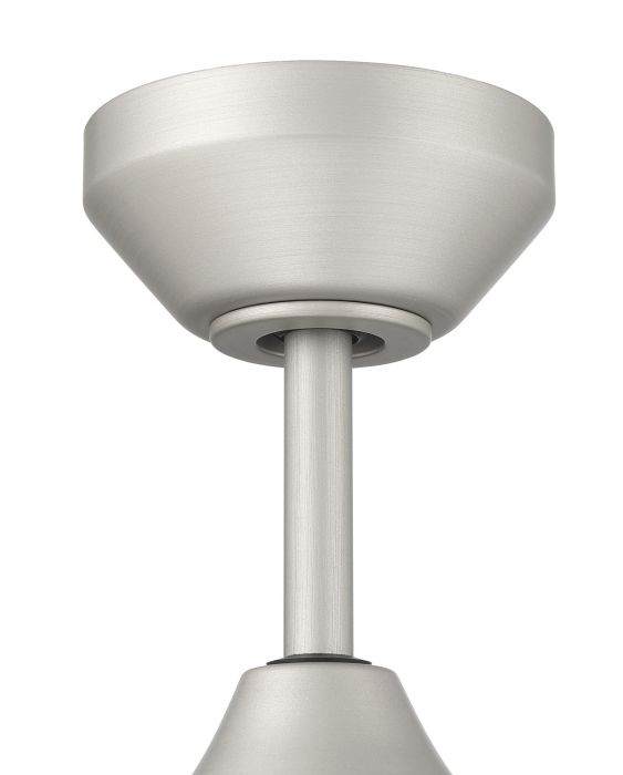 ##Antique Hardware## 52" Quell Fan, Painted Nickel Finish, Flat Black Blades. LED Light, WIFI and Control Included