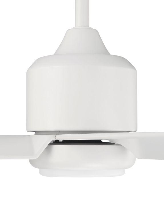 ##Antique Hardware## 52" Quell Fan, White Finish, White Blades. LED Light, WIFI and Control Included