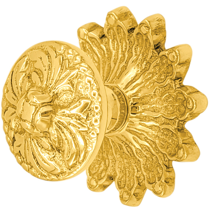 2 Inch Rococo Cabinet & Furniture Knob with Backplate (Several Finishes Available)