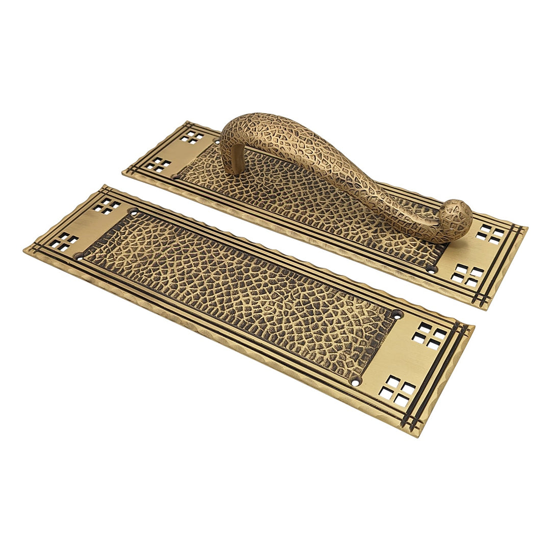 12 Inch Craftsman Style Door Pull & Push Plate Set COPPER MOUNTAIN HARDWARE