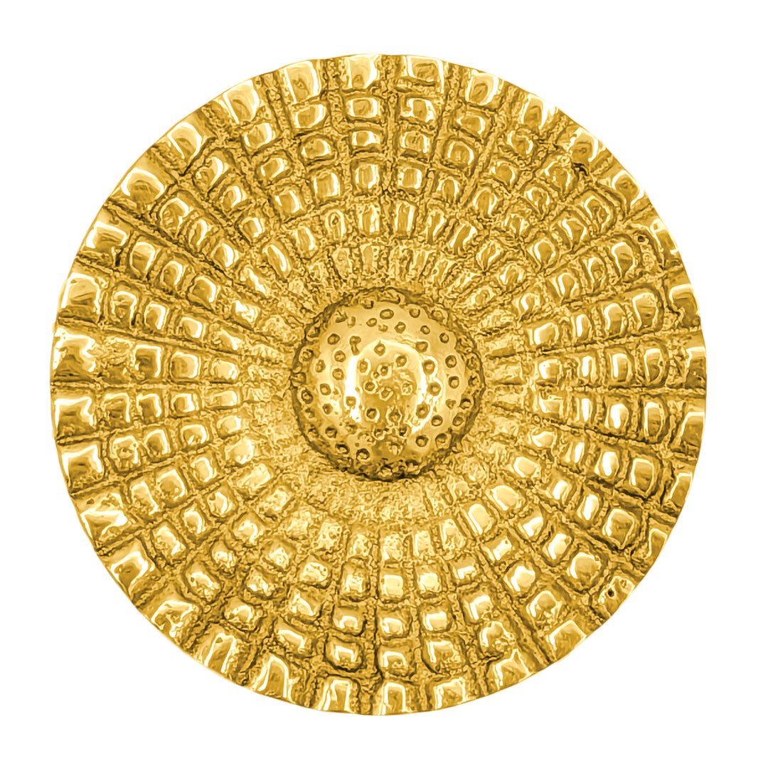 1 1/2 Solid Brass Art Deco Style Round Cabinet and Furniture Knob