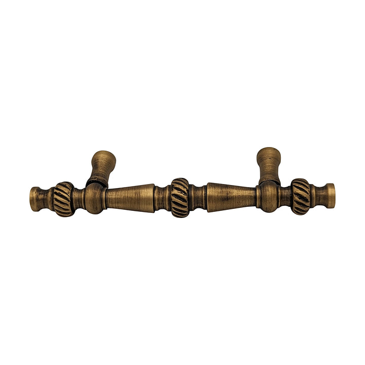 5 Inch Overall (3 Inch c-c) Solid Brass Georgian Roped Style Pull (Several Finishes Available)