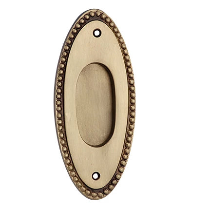 5 7/8 Inch Solid Brass Oval Beaded Pull