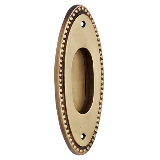 5 7/8 Inch Solid Brass Oval Beaded Pull