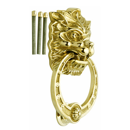 Regal Lion 8 3/8 Inch Brass Door Knocker (Several Finishes Available)