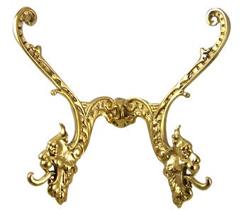 9 Inch Solid Brass Victorian Gargoyle Double Coat Hook COPPER MOUNTAIN HARDWARE