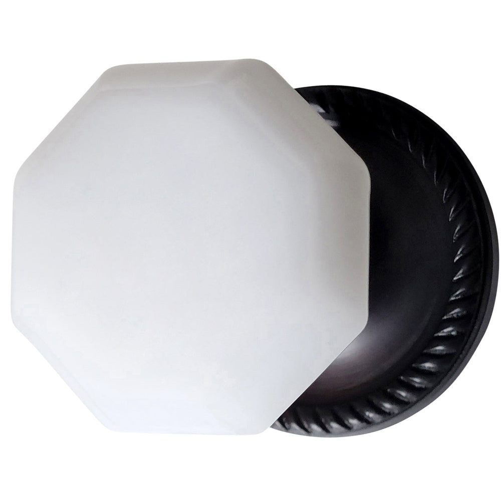 Georgian Roped Rosette with Octagon Milk Glass Door Knobs (Several Finishes Available) COPPER MOUNTAIN HARDWARE
