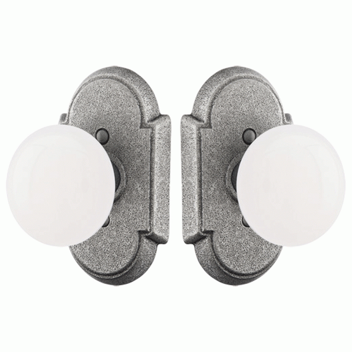 Emtek Solid Brass Ivory Madison Door Knob Set With Arched Rosette (Several Finish Options) EMTEK