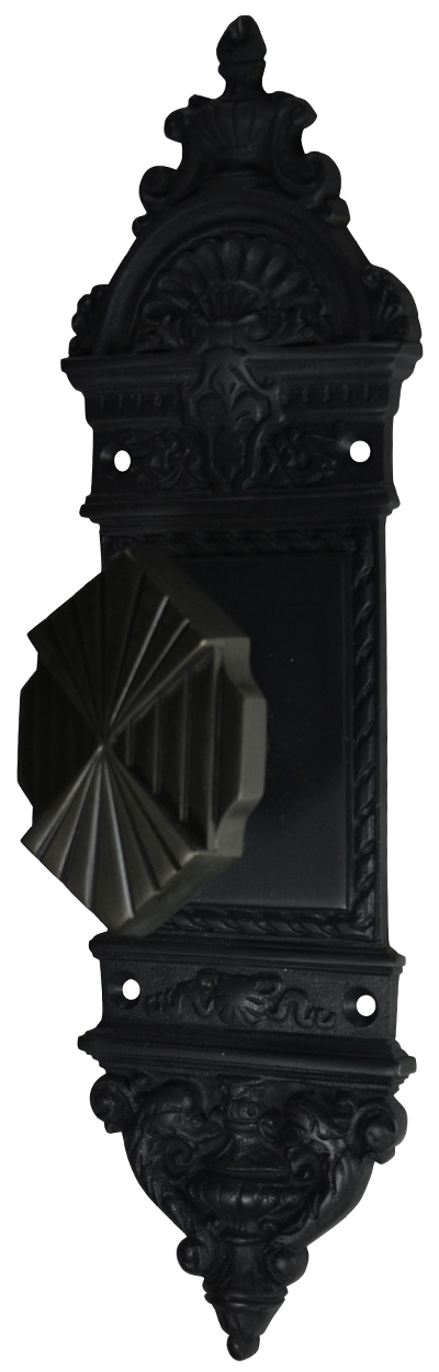 COPPER MOUNTAIN HARDWARE European Door Set With Art Deco Fanfare Knob in Several Finishes