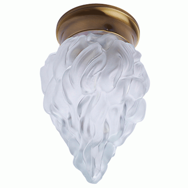 Glass Flame Light Fixture (Antique Brass Finish) COPPER MOUNTAIN HARDWARE