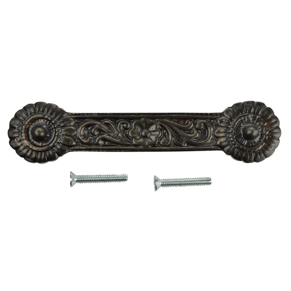 4 1/4 Inch Overall (3 3/8 Inch c-c) Solid Brass Unique Circle Pull Handle