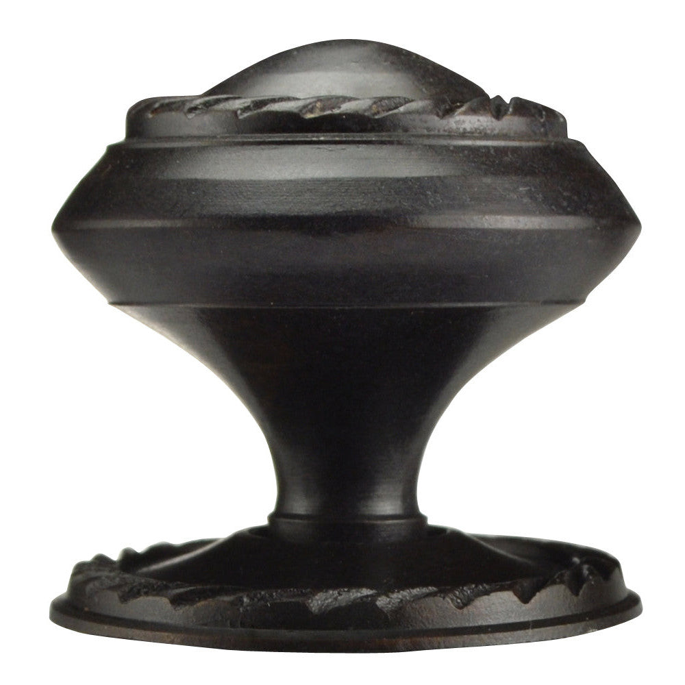 1 1/4 Inch Solid Brass Georgian Roped Round Cabinet & Furniture Knob