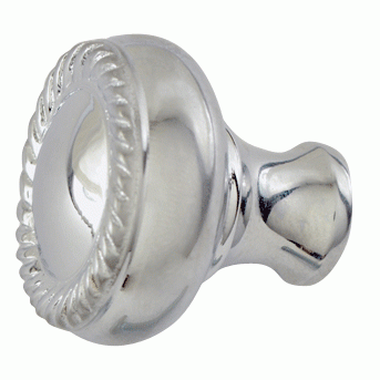 1 1/4 Inch Solid Brass Round Georgian Roped Cabinet & Furniture Knob