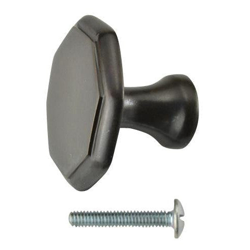 1 5/8 Inch Solid Brass Octagonal Cabinet Knob Black Bronze Finish COPPER MOUNTAIN HARDWARE