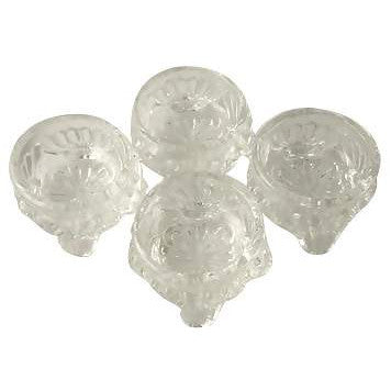 Set of 4 Salt Cellar Caprice Pattern (Cambridge Glass Caprice Pattern) COPPER MOUNTAIN HARDWARE