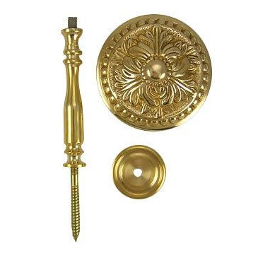 Solid Brass Curtain Tie Back - Large Baroque Button Style (Several Finishes Available)