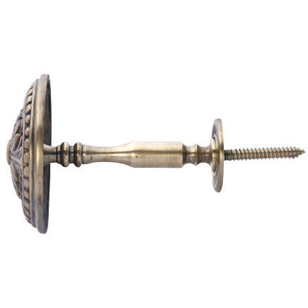 Solid Brass Curtain Tie Back - Large Baroque Button Style (Several Finishes Available)