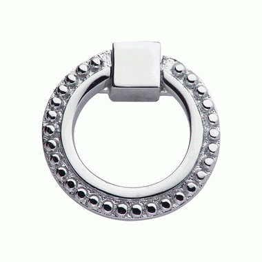 2 Inch Solid Brass Beaded Drawer Ring Pull