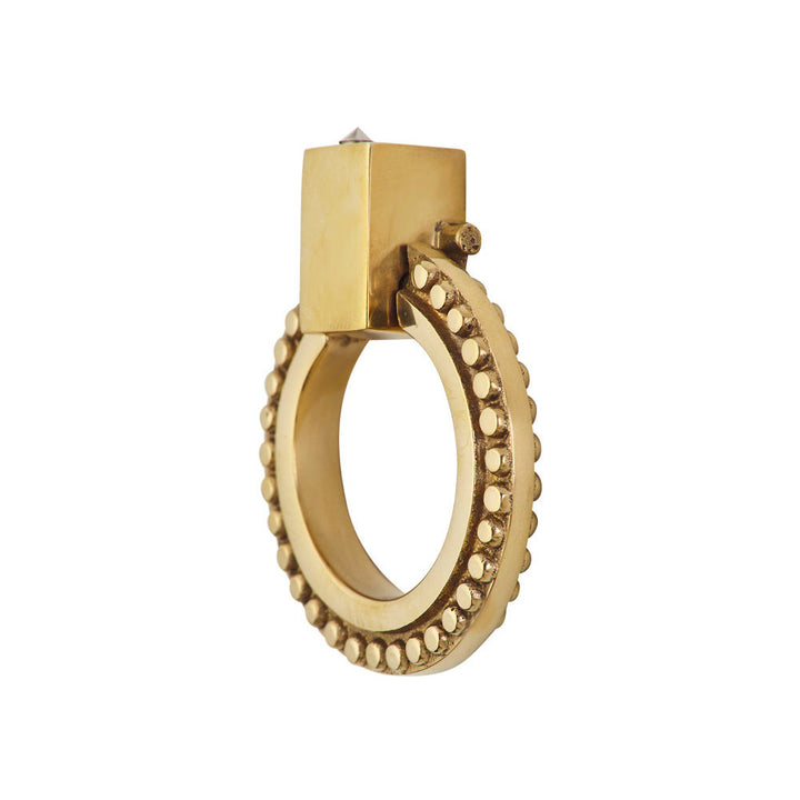 2 Inch Solid Brass Beaded Drawer Ring Pull