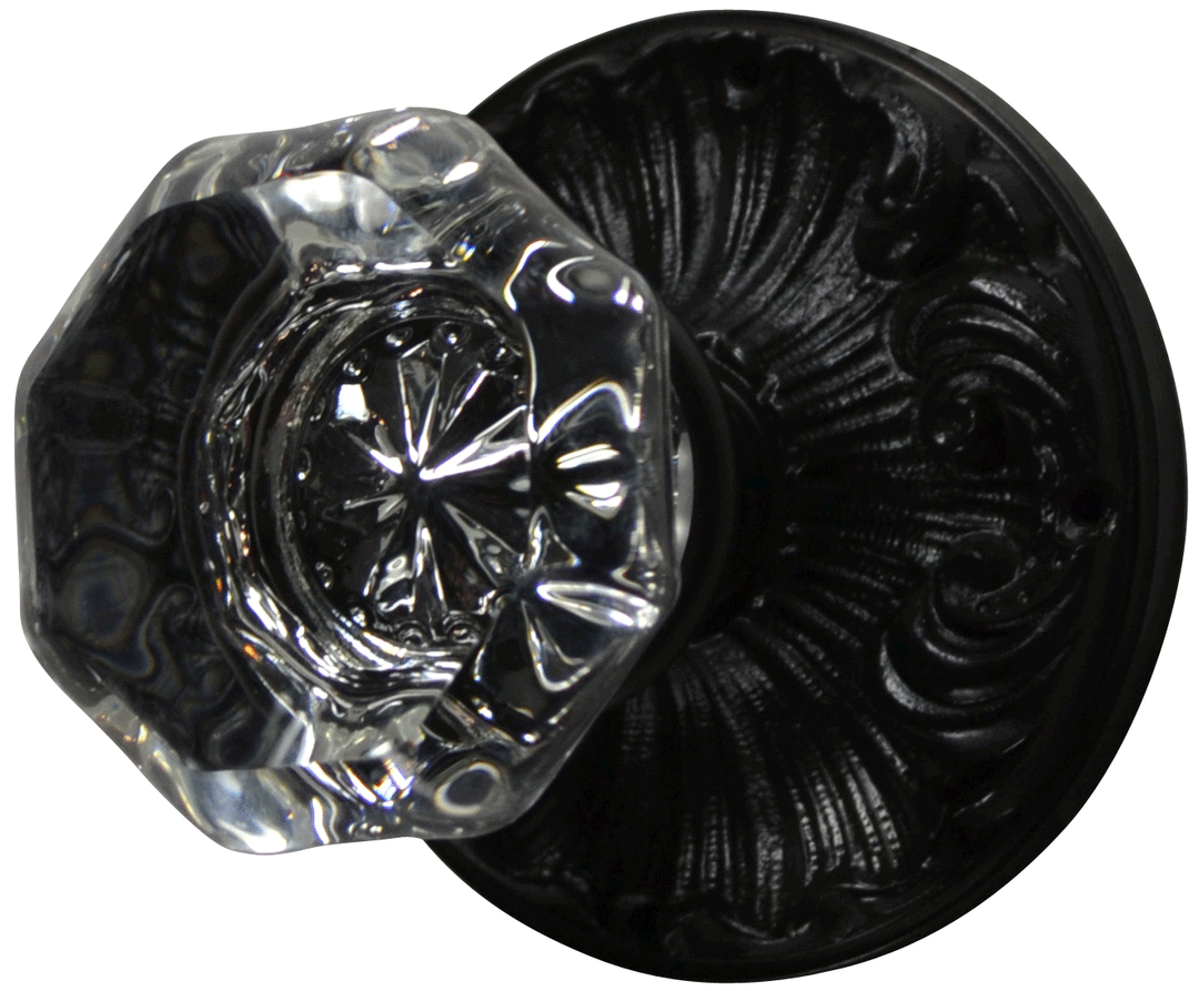 COPPER MOUNTAIN HARDWARE Romanesque Octagon Glass Door Knob in Several Finishes