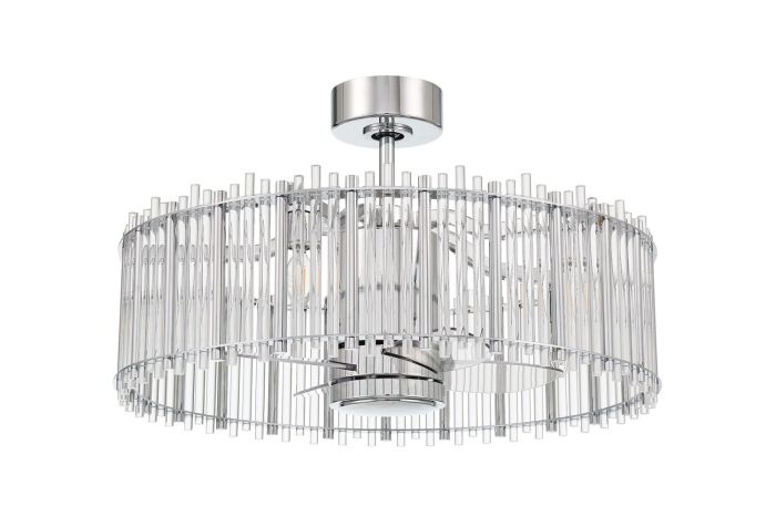 ##Antique Hardware## 24" Reveal in Chrome w/ Clear Acrylic Blades