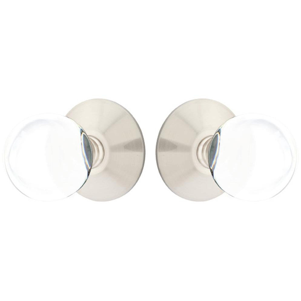 Crystal Bristol Door Knob Set With Modern Rosette (Several Finish Options) EMTEK