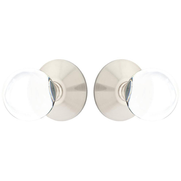 Crystal Bristol Door Knob Set With Modern Rosette (Several Finish Options) EMTEK