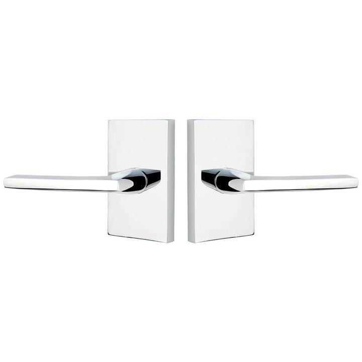 Emtek Solid Brass Helios Lever With Modern Rectangular Rosette (Several Finish Options) EMTEK