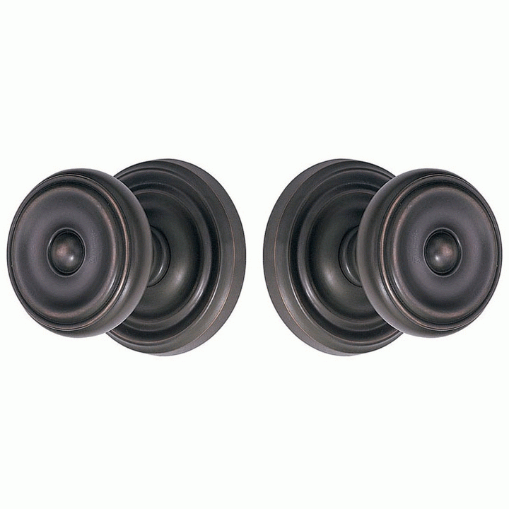 Solid Brass Waverly Door Knob Set With Regular Rosette (Several Finish Options) EMTEK