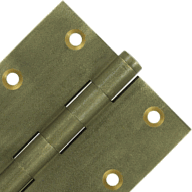 3 1/2 Inch X 3 1/2 Inch Solid Brass Hinge Interchangeable Finials (Square Corner, Bronze Medium Finish) DELTANA