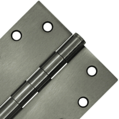 4 1/2 Inch x 4 1/2 Inch Heavy Duty Steel Hinge (Square Corner, Antique Nickel Finish) DELTANA