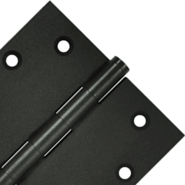 4 1/2 Inch X 4 1/2 Inch Solid Brass Hinge Interchangeable Finials (Square Corner, Bronze Dark Finish) DELTANA