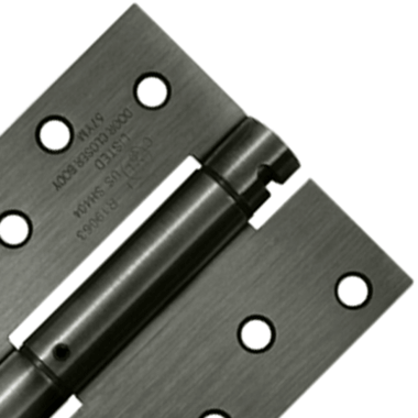 4 Inch x 4 Inch Steel Spring Hinge (Square Corner, Antique Nickel Finish) DELTANA